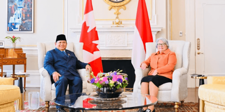Presiden RI Prabowo Subianto, melakukan pertemuan bilateral dengan Gubernur Jenderal Kanada Mary Simon, di Rideau Hall, Ottawa, Rabu (24/09/2025) waktu setempat.(Presidenri)