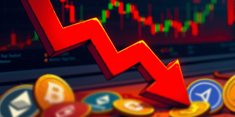 Ilustrasi harga kripto jatuh.(ce)