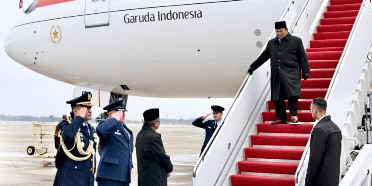 Presiden RI Prabowo Subianto tiba di Amerika Serikat (AS) pada Selasa, 17 Februari 2026 pukul 11.55 waktu setempat.(Presidenri)