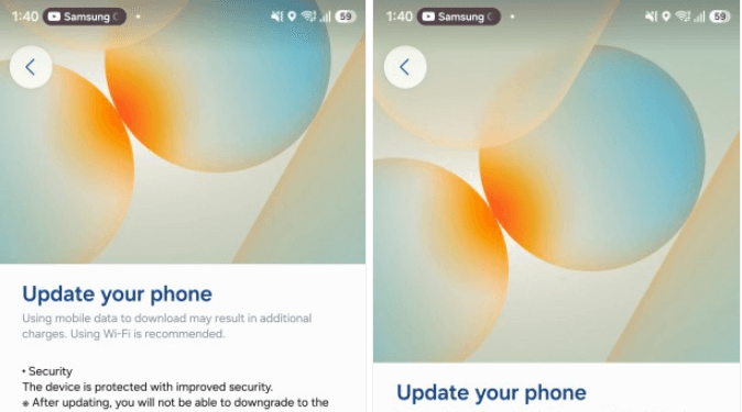 Tampilan update Samsung S26.(gsm)