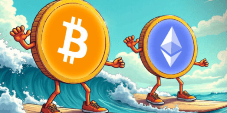 Ilustrasi Bitcoin dan Ethereum.(ce)