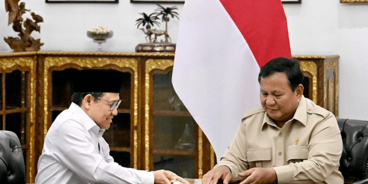 Presiden Prabowo Subianto menerima Menteri Koordinator Bidang Pemberdayaan Masyarakat (Menko PM) Muhaimin Iskandar di Istana Merdeka, Jakarta, pada Selasa, 12 Mei 2026.(Presidenri)
