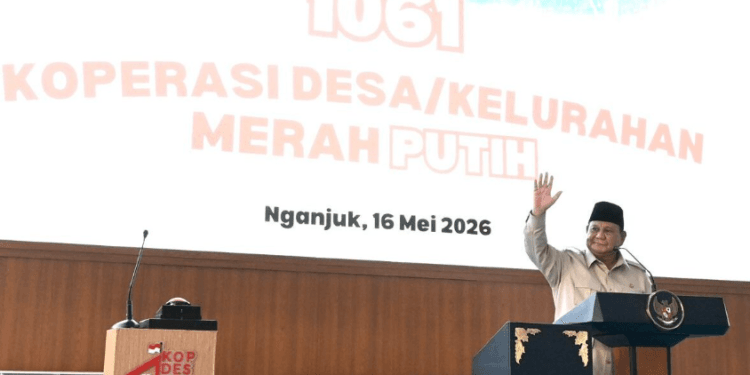 Presiden Prabowo Subianto meresmikan dimulainya operasionalisasi 1.061 Koperasi Desa/Kelurahan Merah Putih (KDKMP) di wilayah Jawa Timur dan Jawa Tengah, pada Sabtu, 16 Mei 2026.(Presidenri)