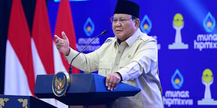 Presiden Prabowo Subianto membuka Munas XVIII HIPMI yang digelar di Kota Bandar Lampung, Provinsi Lampung, pada Rabu, 10 Juni 2026.(Presidenri)