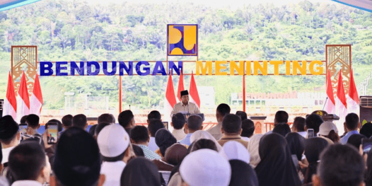 Presiden Prabowo Subianto meresmikan lima bendungan yang dipusatkan di Bendungan Meninting, Kabupaten Lombok, Nusa Tenggara Barat (NTB), pada Jumat, 10 Juli 2026.(Presidenri)