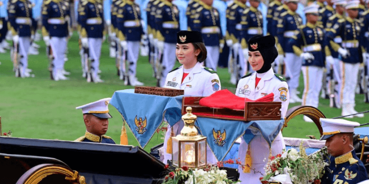 Potret Paskibraka yang bertugas pada HUT ke-81 Kemerdekaan Republik Indonesia di Istana Merdeka, Jakarta, Senin, 17 Agustus 2026(Presidenri)
