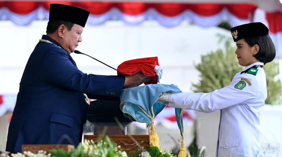 Khidmat di Istana Merdeka, Presiden Prabowo Subianto Pimpin Detik-Detik Proklamasi HUT ke-81 RI