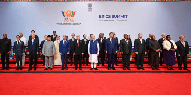 Presiden Prabowo Subianto mengikuti rangkaian hari kedua KTT BRICS 2026 pada Minggu, 13 September 2026 di Bharat Mandapam, New Delhi, Republik India. (Presidenri)