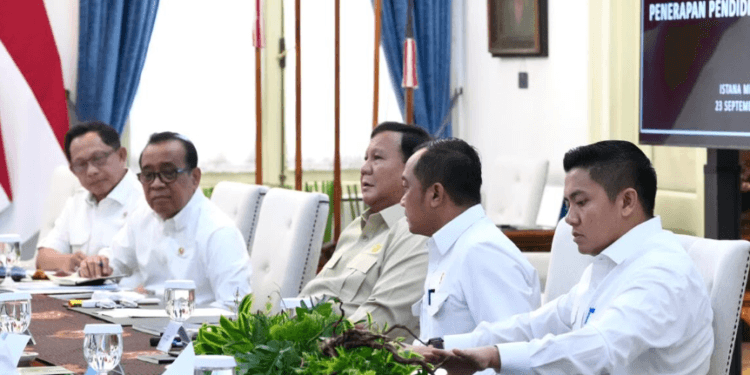 Presiden Prabowo menggelar rapat terbatas di Istana Merdeka, Jakarta, pada Rabu, 23 September 2026 lalu.(Presidenri)